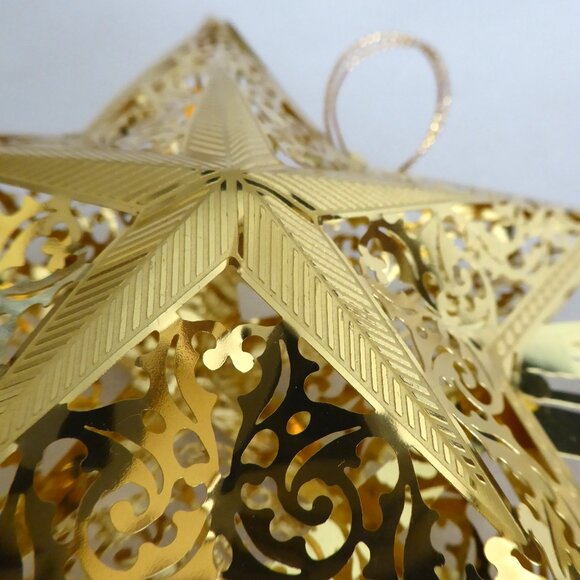 NEW VINTAGE 10.5” & 6” GOLD METAL SHOOTING STAR CHRISTMAS BETHLEHEM ORNAMENT LOT - Picture 5 of 14